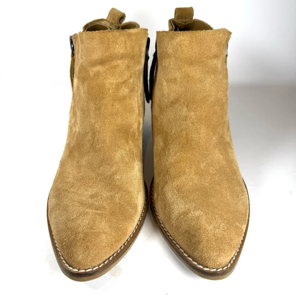 Dolce Vita Women's Tan Suede Side Zipper Pointed‎ Toe Ankle Boots Size 8.5